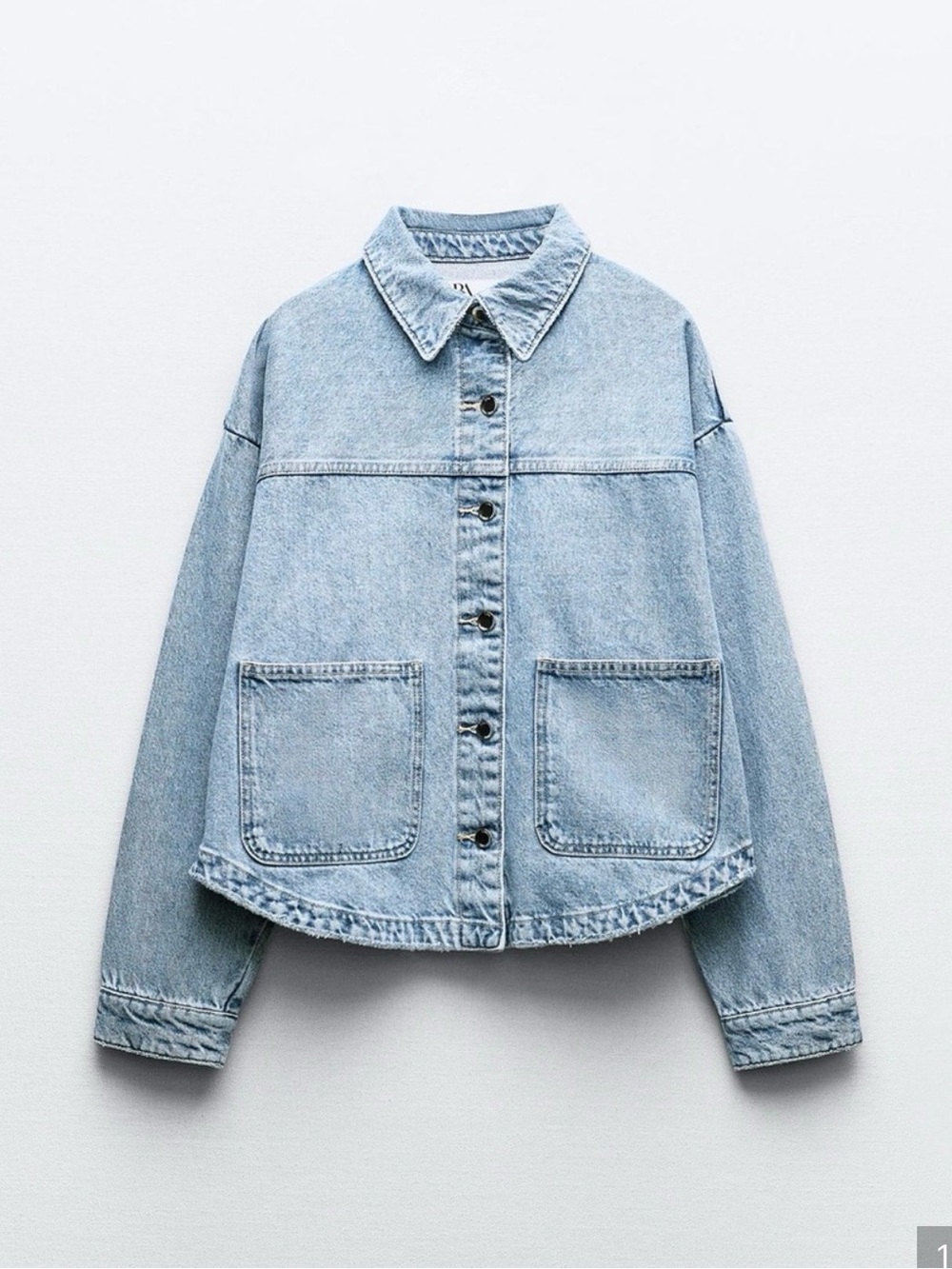 Zara Light Blue Denim Jacket - Women Jackets & Coats XS